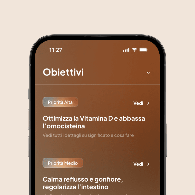 Protocollo di salute personalizzato sul telefono