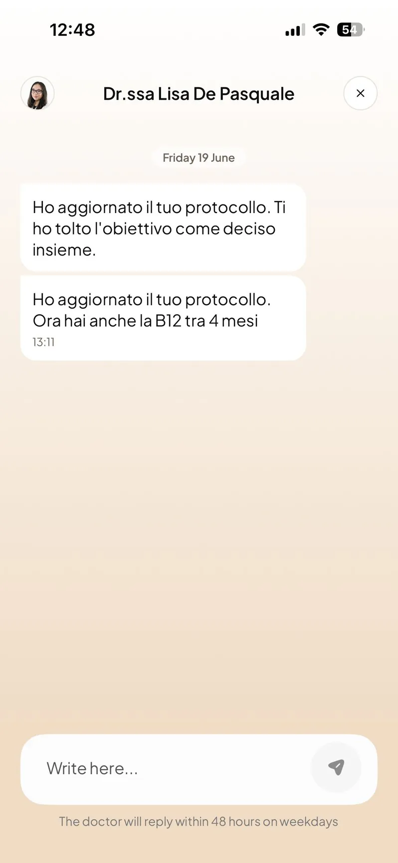 Una conversazione con un medico Qura nell’app Qura